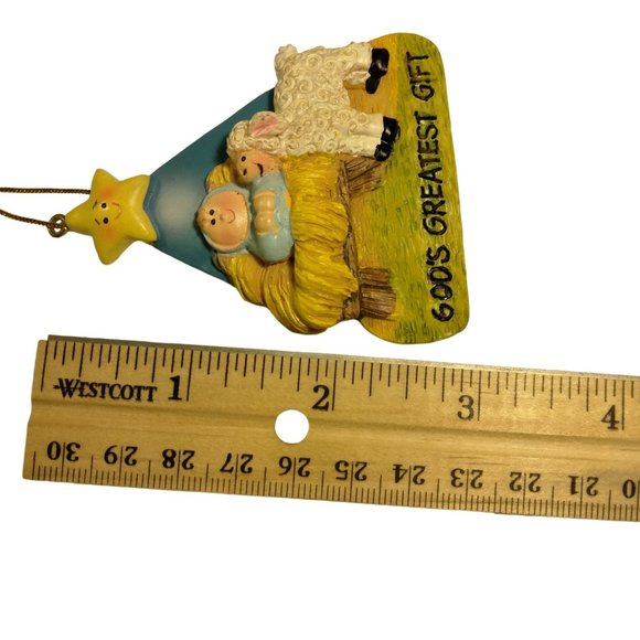 Nativity Ornament Gods Greatest Gift Baby Jesus Lamb Christian - Picture 4 of 4